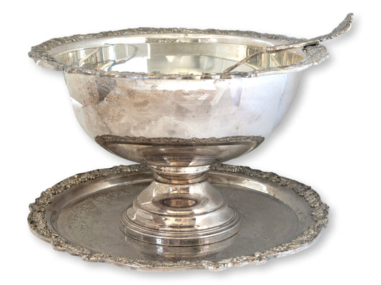 Silver-Plate Multi Bottle Beverage Cooler, Tray & Ladle