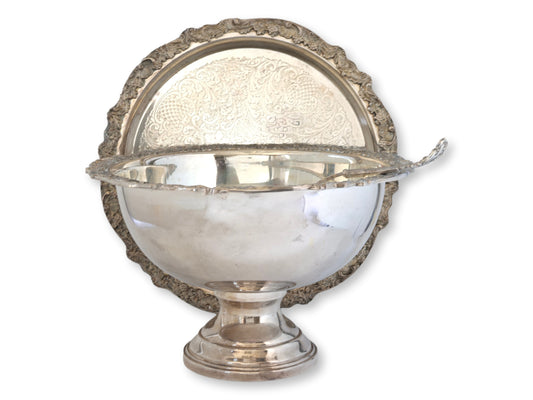 Silver-Plate Multi Bottle Beverage Cooler, Tray & Ladle