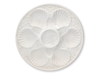 Midcentury French Longchamp Oyster Plates, Set of 6