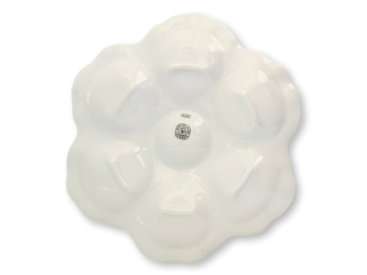 Set of Six Limoges White Porcelain Oyster Plates – France, c.1960s