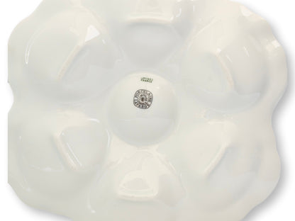 Set of Six Limoges White Porcelain Oyster Plates – France, c.1960s