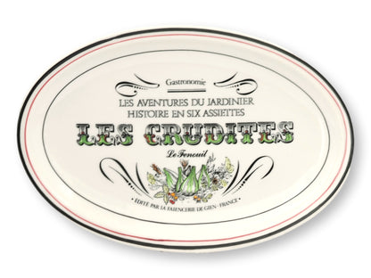 French Gien 'Les Crudites' Faience Plates, Set of 4