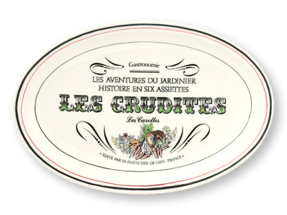 French Gien 'Les Crudites' Faience Plates, Set of 4