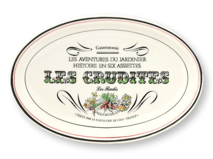 French Gien 'Les Crudites' Faience Plates, Set of 4