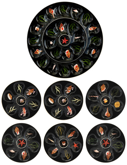 Quimper Guy Trévoux Black Oyster Service