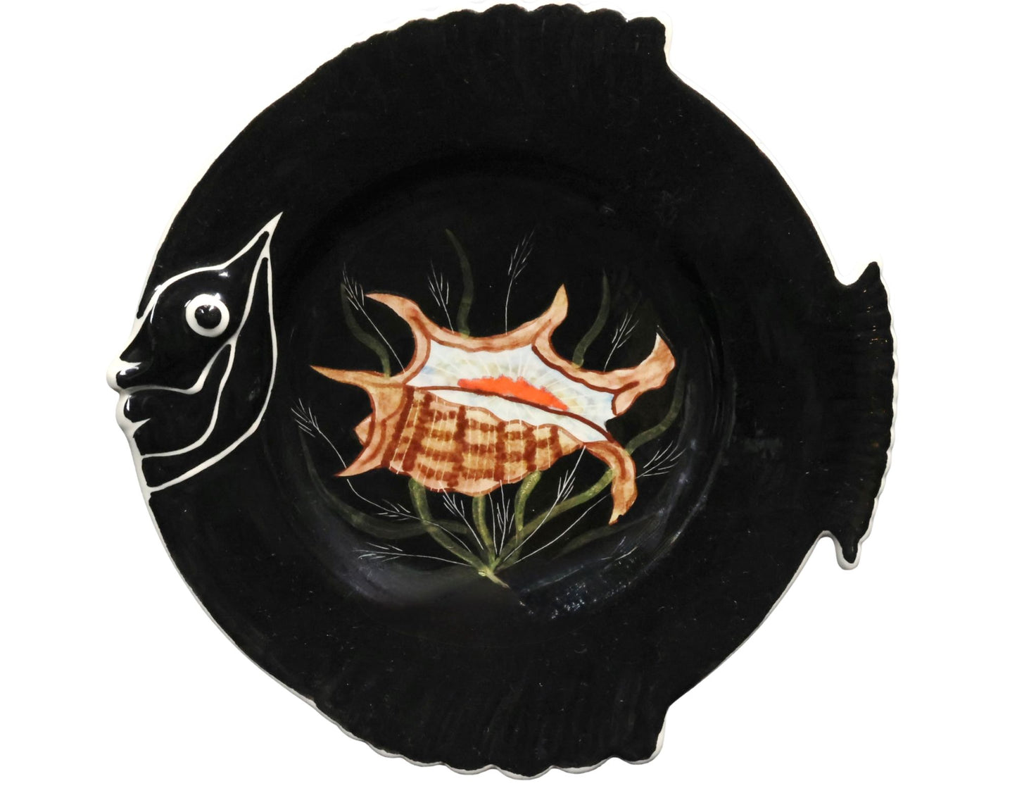 Henriot Quimper Guy Trévoux Black Fish Plate