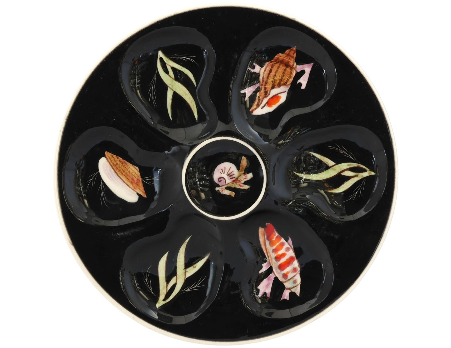 Henriot Quimper Guy Trivoux Black Oyster Plate