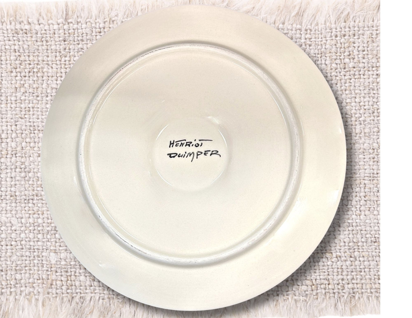 Henriot Quimper Guy Trivoux Black Oyster Plate
