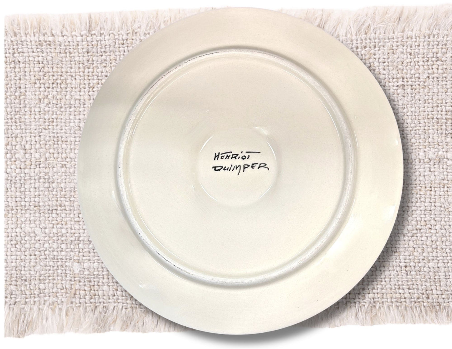 Quimper Guy Trévoux Black Oyster Plates, Set of 6