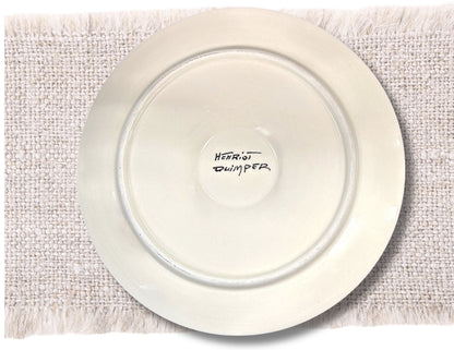 Quimper Guy Trévoux Black Oyster Plates, Set of 6