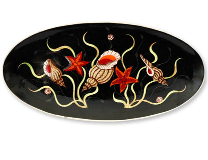 Quimper Guy Trévoux Black Serving Set, 11 Pieces
