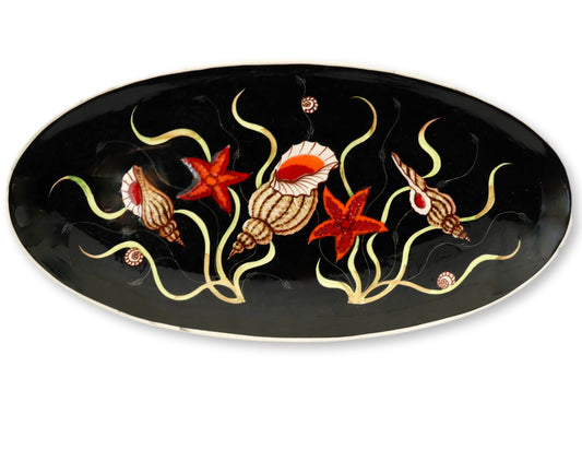 Quimper Guy Trévoux Black Serving Set, 11 Pieces