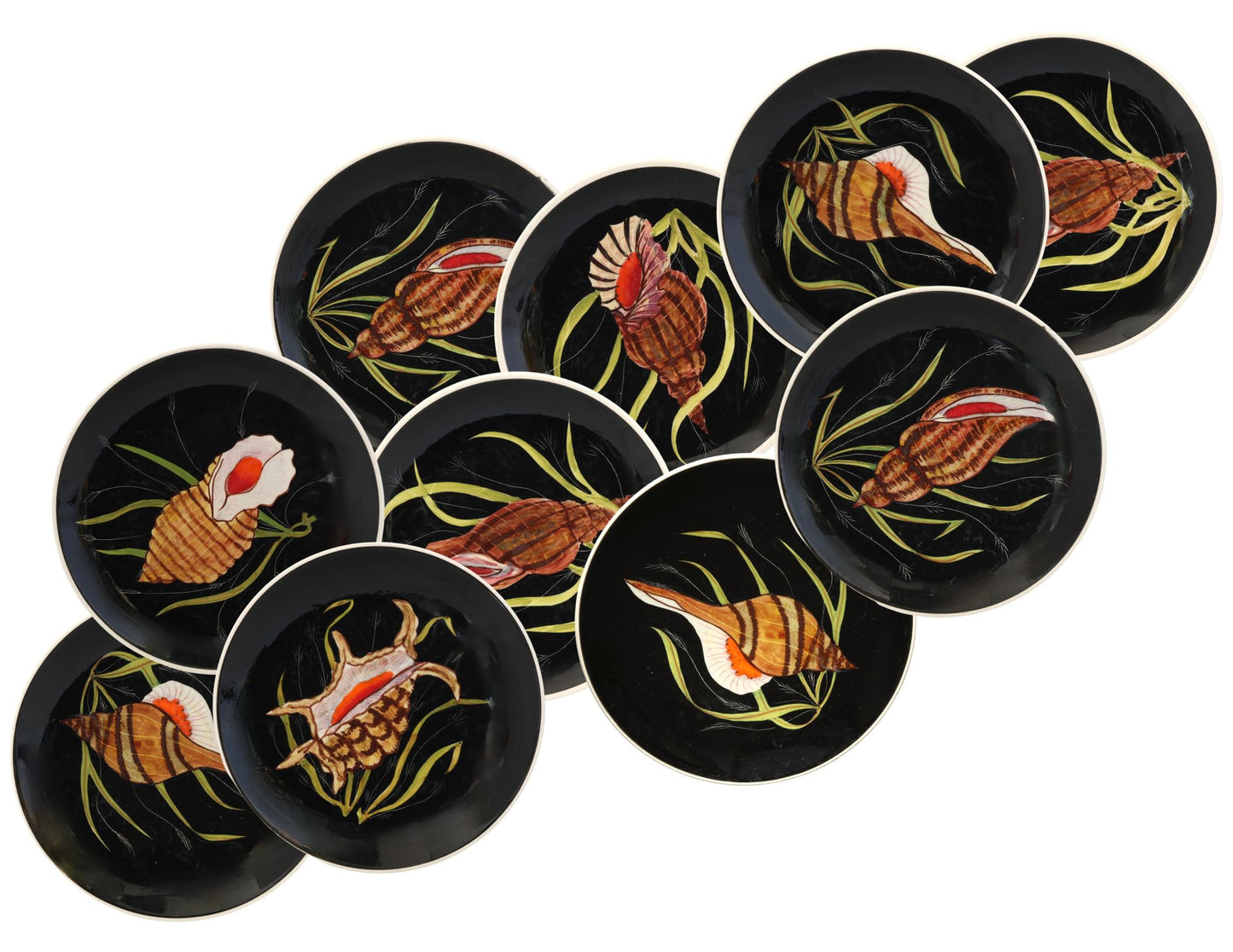 Quimper Guy Trévoux Black Serving Set, 11 Pieces