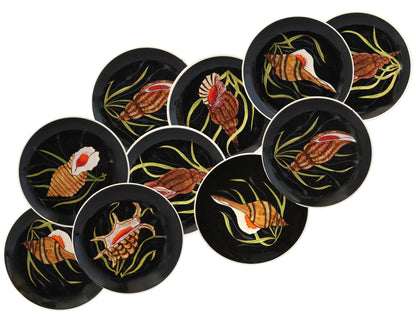 Quimper Guy Trévoux Black Serving Set, 11 Pieces