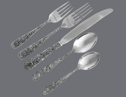 Godinger Olde Bouquet Flatware Service for 10 with Serving Pieces