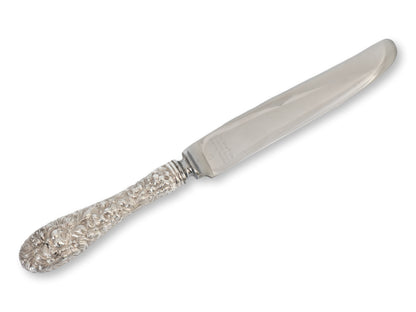Antique Kirk Stieff Rose Sterling Dinner Knives, Set of 7