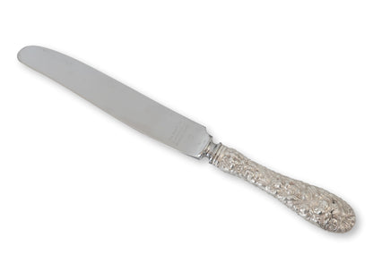 Antique Kirk Stieff Rose Sterling Dinner Knives, Set of 7