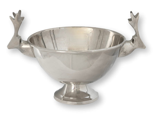 Vintage Silverplate Reindeer-Handle Holiday Bowl