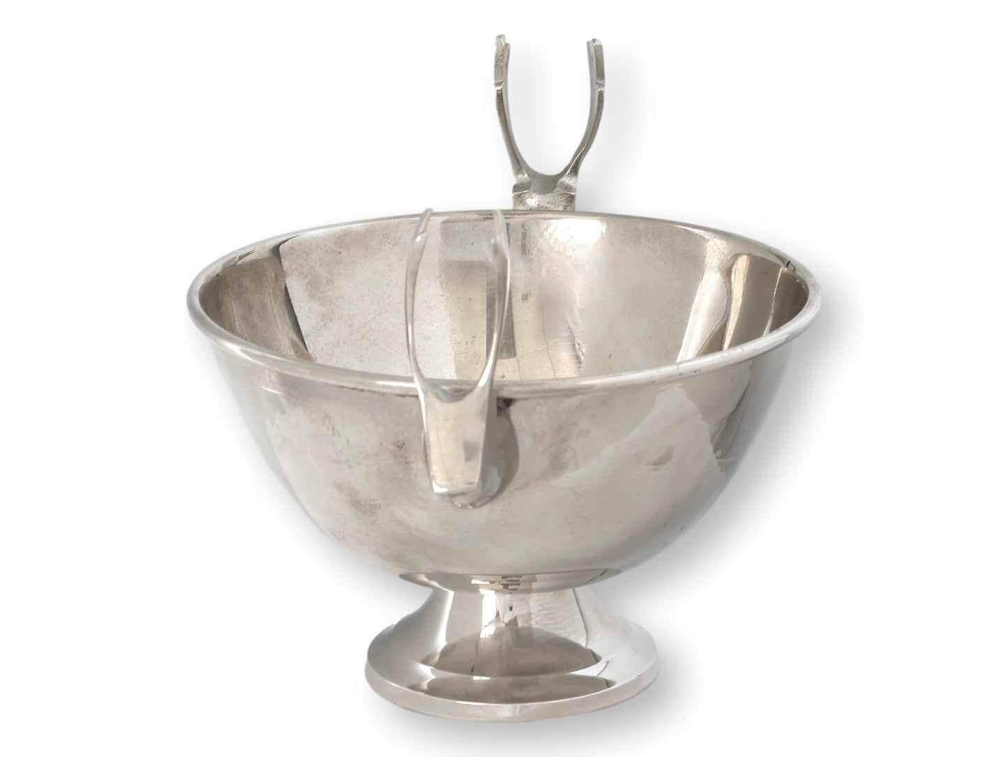 Vintage Silverplate Reindeer-Handle Holiday Bowl