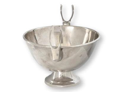 Vintage Silverplate Reindeer-Handle Holiday Bowl