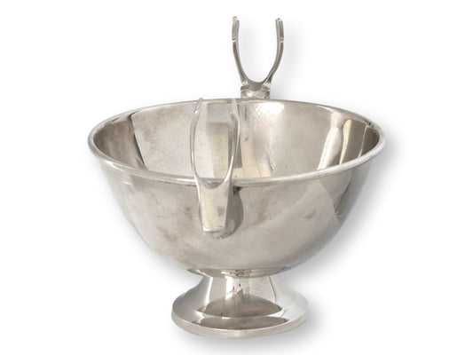 Vintage Silverplate Reindeer-Handle Holiday Bowl