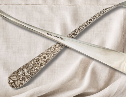 Kirk Stieff Repousse Sterling Silver 12" Basting Serving Spoon