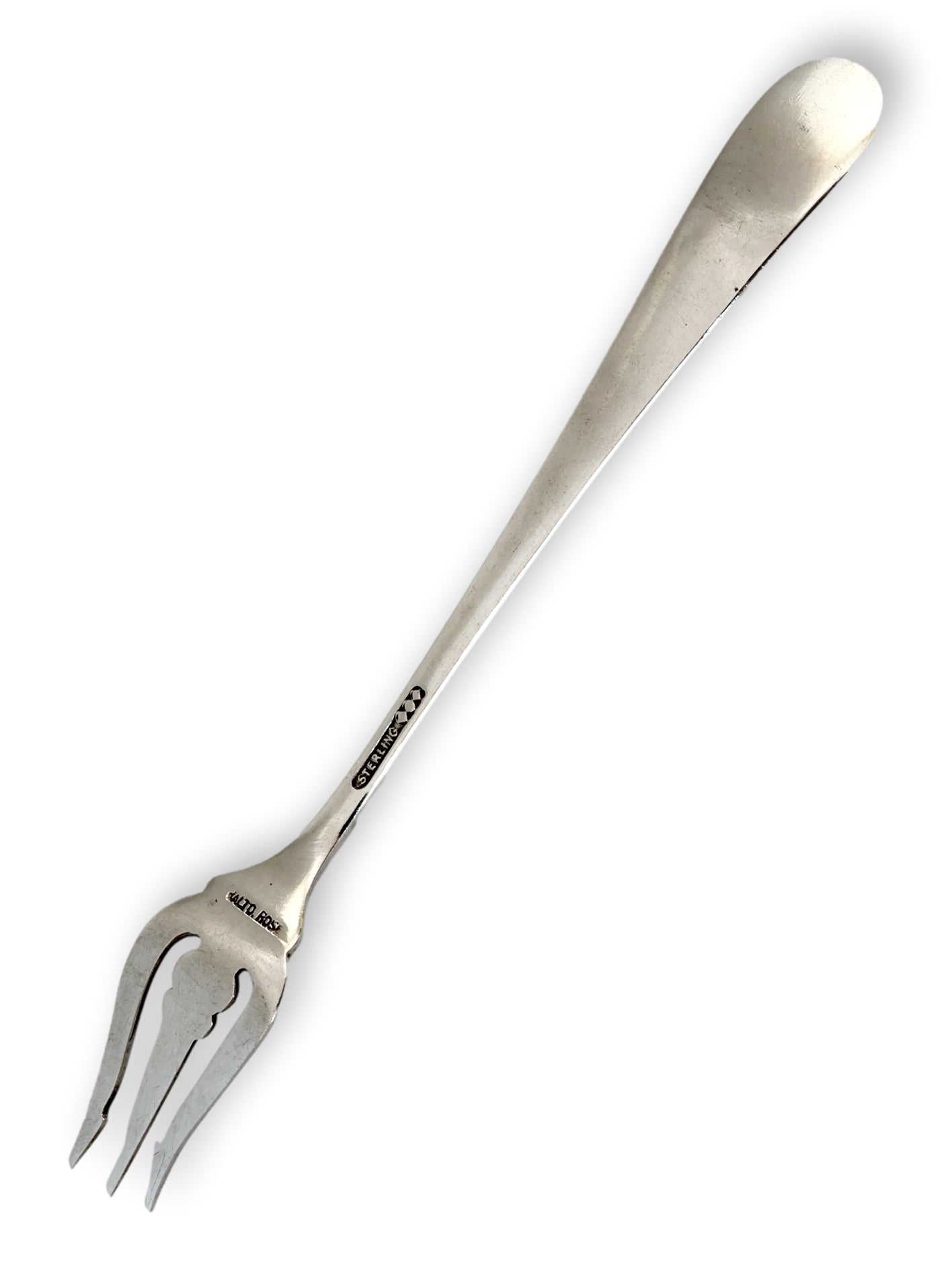 Antique Schofield Baltimore Rose Sterling Silver Pickle Fork