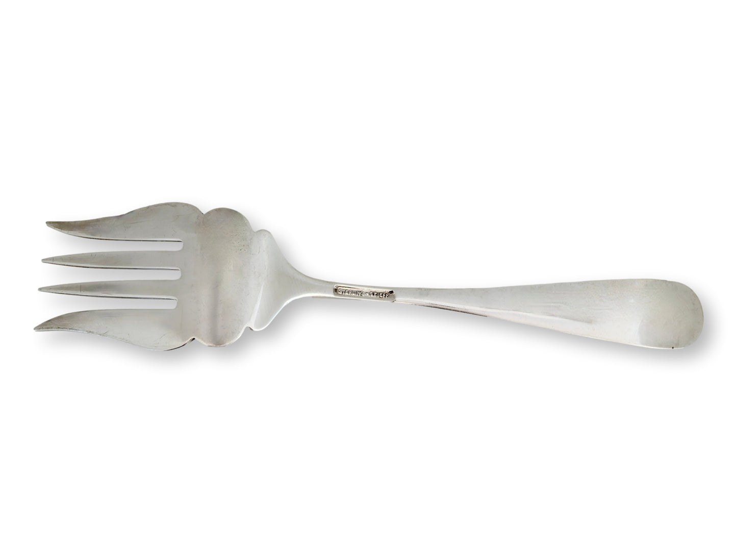 Kirk Stieff Rose Pattern Sterling Silver 7.5" Cold Meat Serving Fork