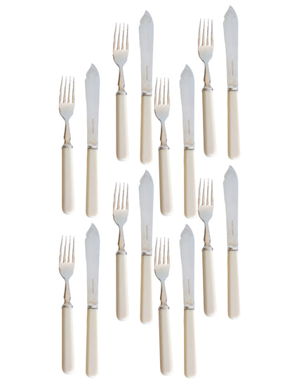 Mappin & Webb Midcentury Fish Cutlery Service for 8