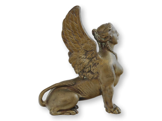 Antique English Bronze Winged Sphinx