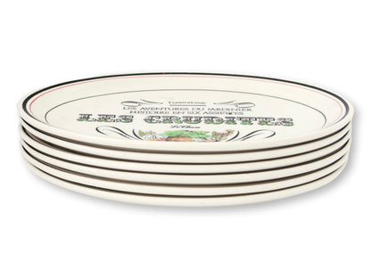 French Gien 'Les Crudites' Faience Plates, Set of 6