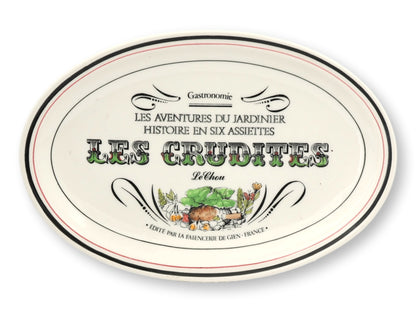 French Gien 'Les Crudites' Faience Plates, Set of 6