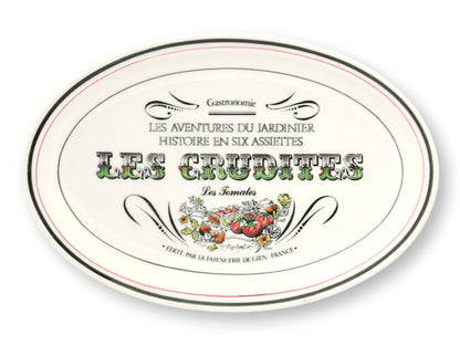 French Gien 'Les Crudites' Faience Plates, Set of 6
