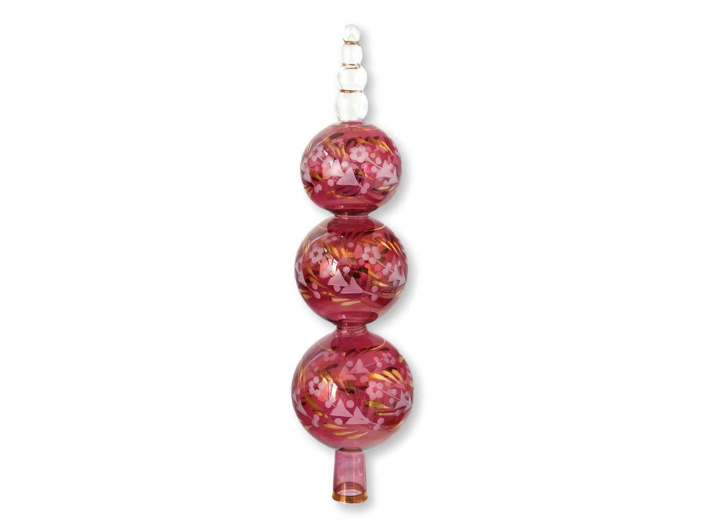 Vintage Bohemian Cranberry Christmas Tree Topper