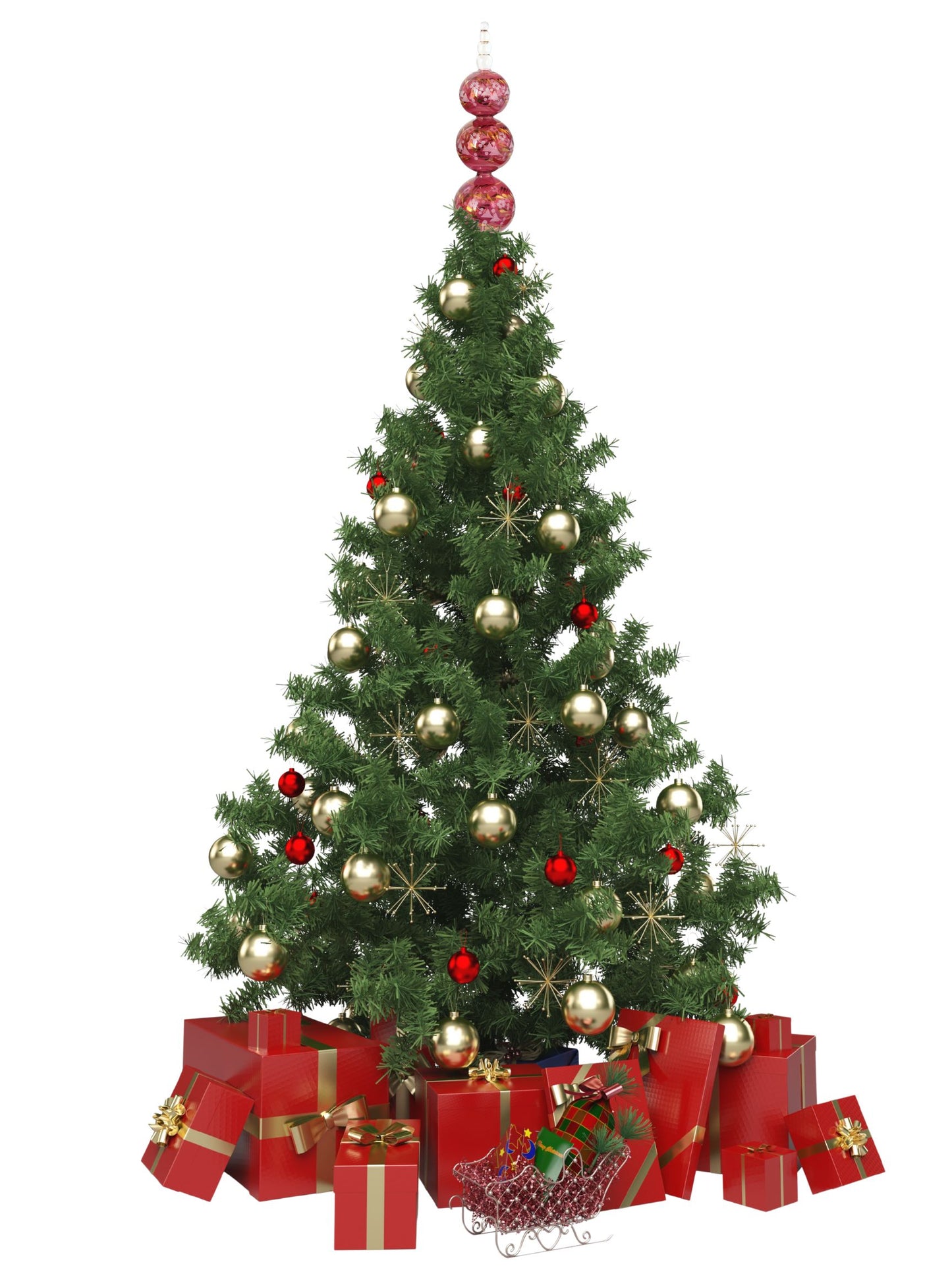 Vintage Bohemian Cranberry Christmas Tree Topper