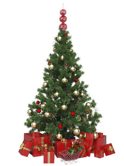 Vintage Bohemian Cranberry Christmas Tree Topper