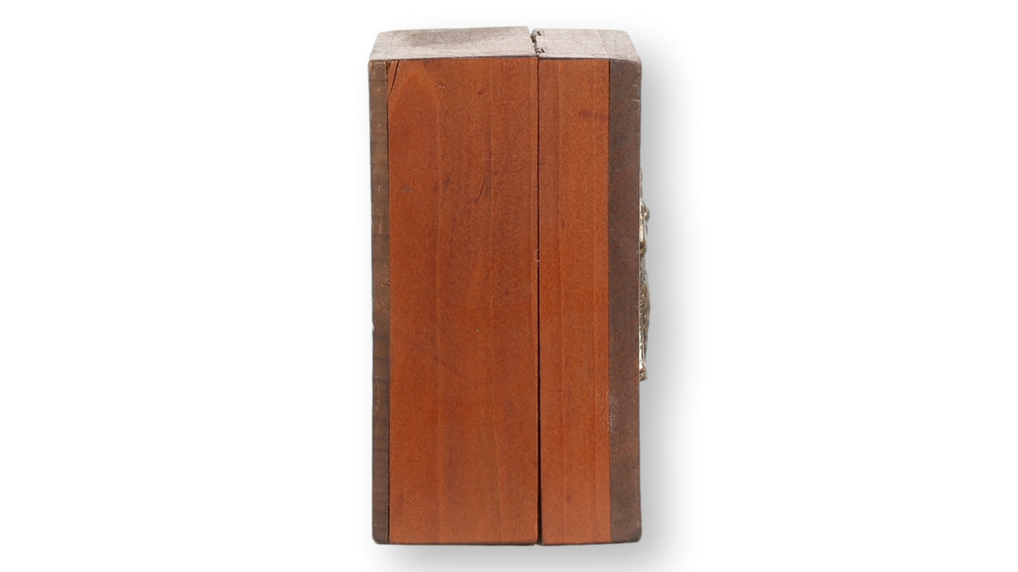 1920s Art Deco English Scotty Dog Inlaid Wood Trinket Box