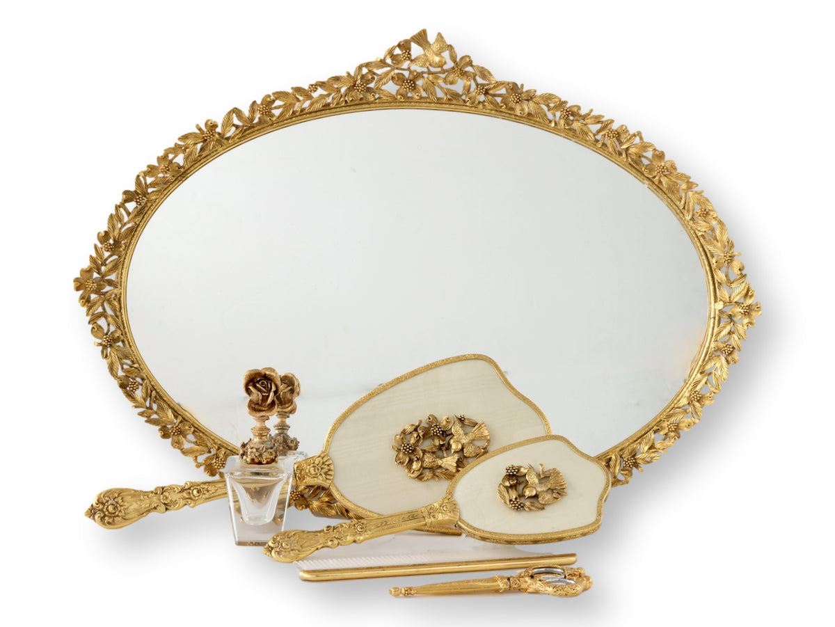 Midcentury Mirror & Vanity Set