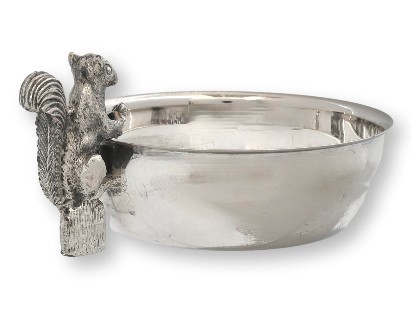 Midcentury English Silverplate Squirrel Trinket Dish