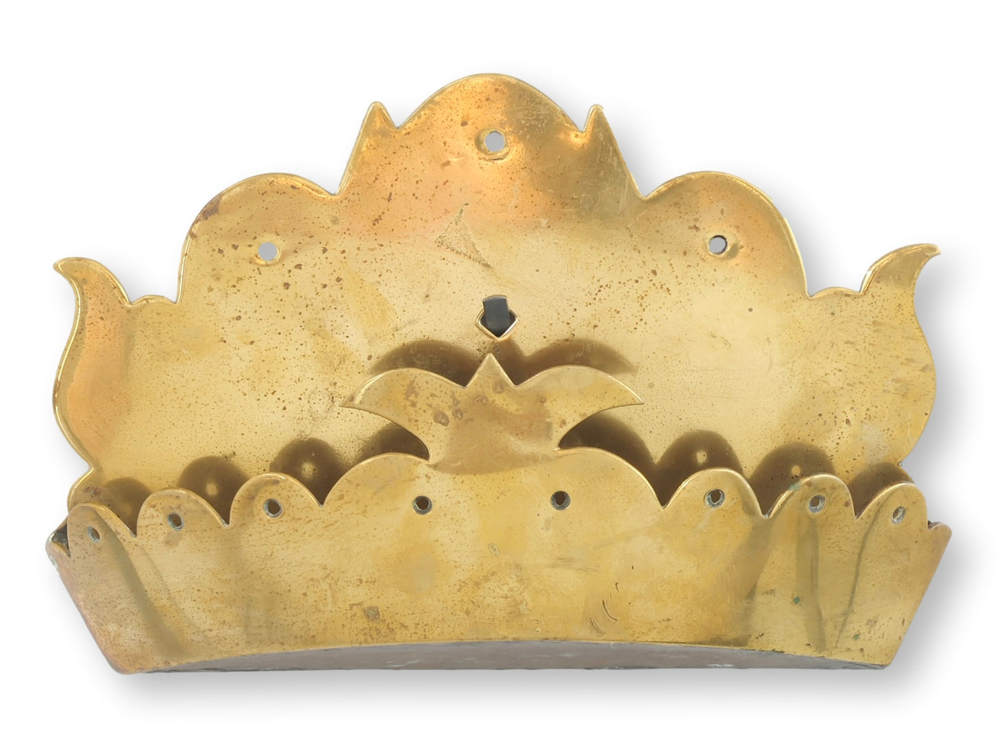 Victorian Brass Crown Wall Pocket