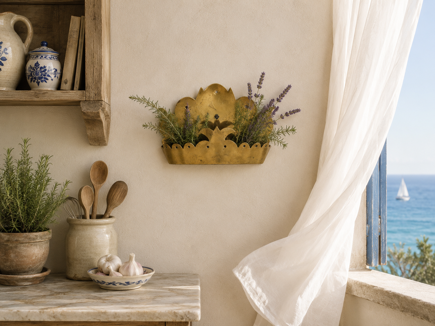 Victorian Brass Crown Wall Pocket