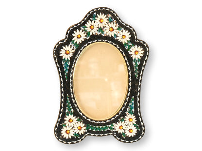 Midcentury Italian Micromosaic Picture Frame with Daisy Border
