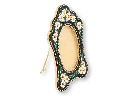 Midcentury Italian Micromosaic Picture Frame with Daisy Border