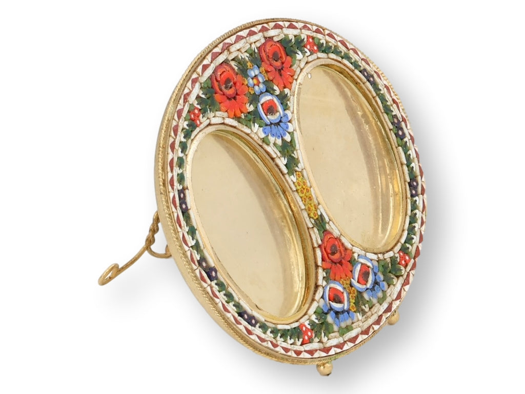 Midcentury Italian Double Micromosaic Picture Frame for Neiman Marcus