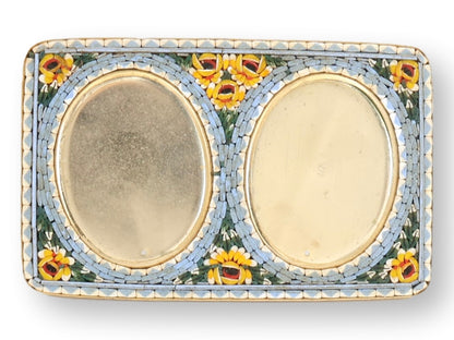 Midcentury Italian Double Micromosaic Picture Frame for Neiman Marcus