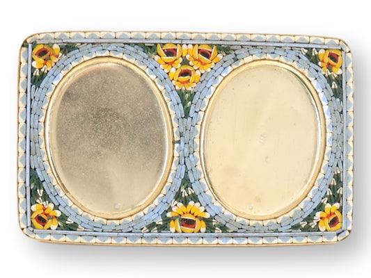 Midcentury Italian Double Micromosaic Picture Frame for Neiman Marcus