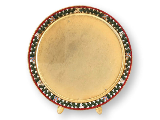 Midcentury Italian Micromosaic Round Picture Frame