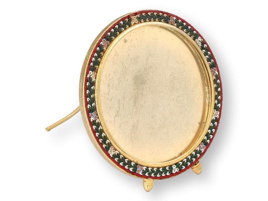 Midcentury Italian Micromosaic Round Picture Frame