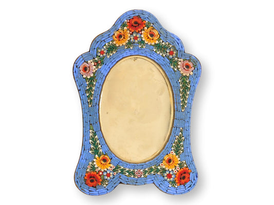 Rare Large Midcentury Italian Micromosaic Picture Frame for Neiman Marcus