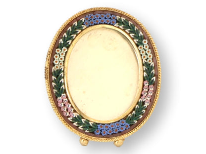Midcentury Italian Micromosaic Oval Picture Frame for Neiman Marcus